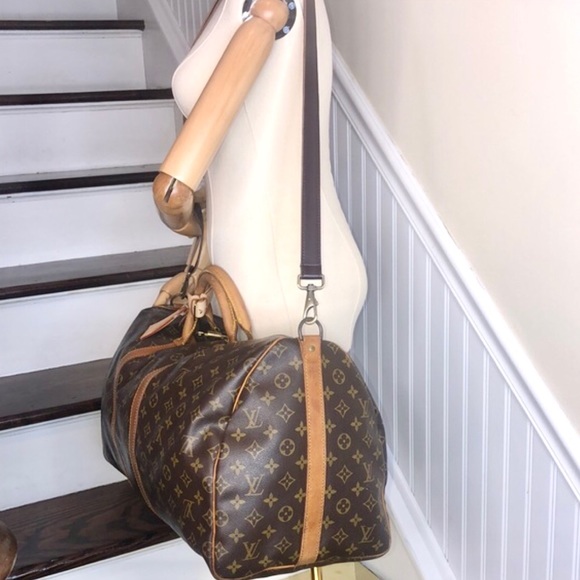 LOUIS VUITTON LV55 Keepall Monogram Bandolier Crossbody Strap Weekend Bag VI8902 - Picture 13 of 17